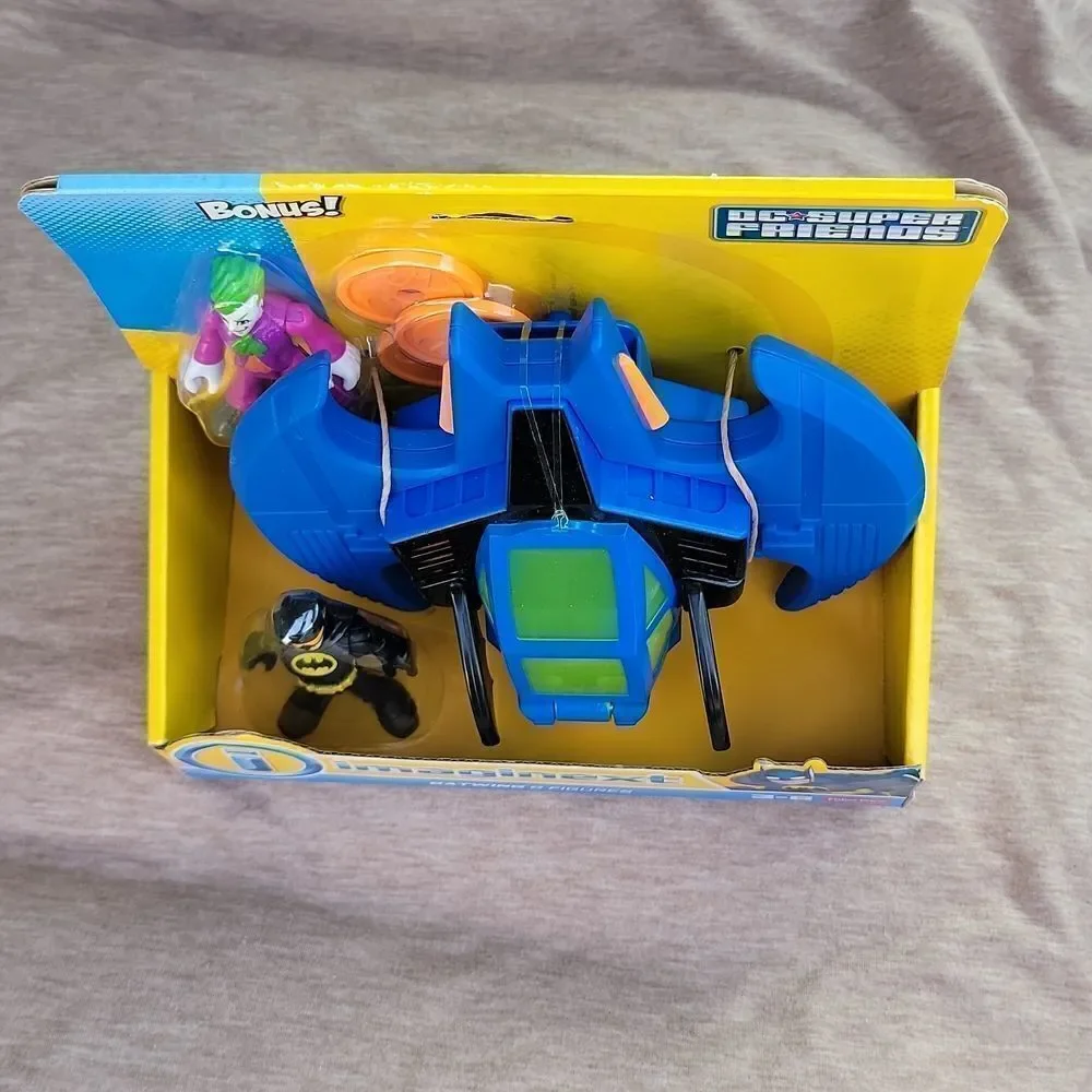 New Imaginext DC Super Friends Batman Batwing & Figures Set with Bonus Joker 🃏